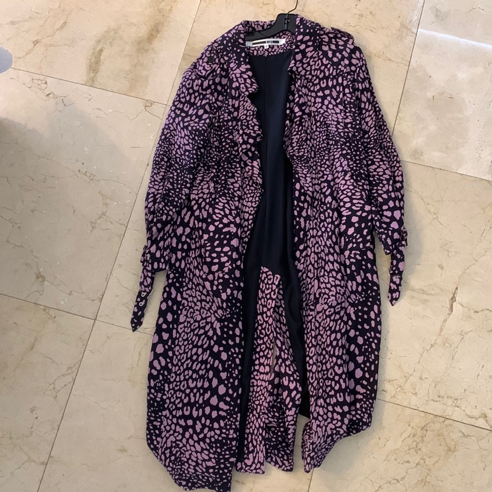 MC Q - Alexander MqQueen Animal Print Trench Coat.  Light weight.